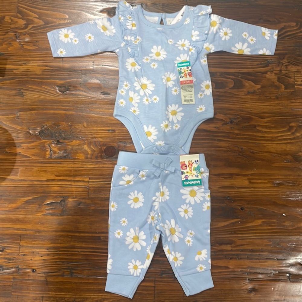 NWT Garanimals Flutter Bodysuit & French Terry Jogger Set